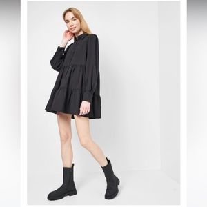 Zara black flary shirt dress size small
